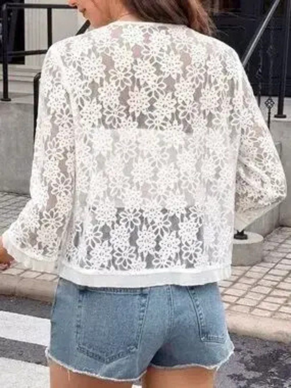 Lace Open Front Cover Up - Picture 5 of 6